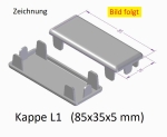 Kappe L1 - (80x35) - flach - Basaltgrau  (ähnlich RAL 7012) PVC