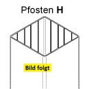 Pfosten H (120x120) - Eiche Dunkel - L=65 cm PVC